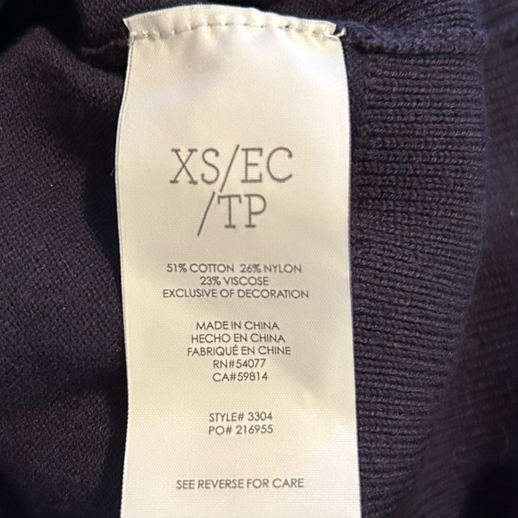 CAbi Style 3304 Midnight Blue Formal Round Neck Cardigan - Picture 11 of 13